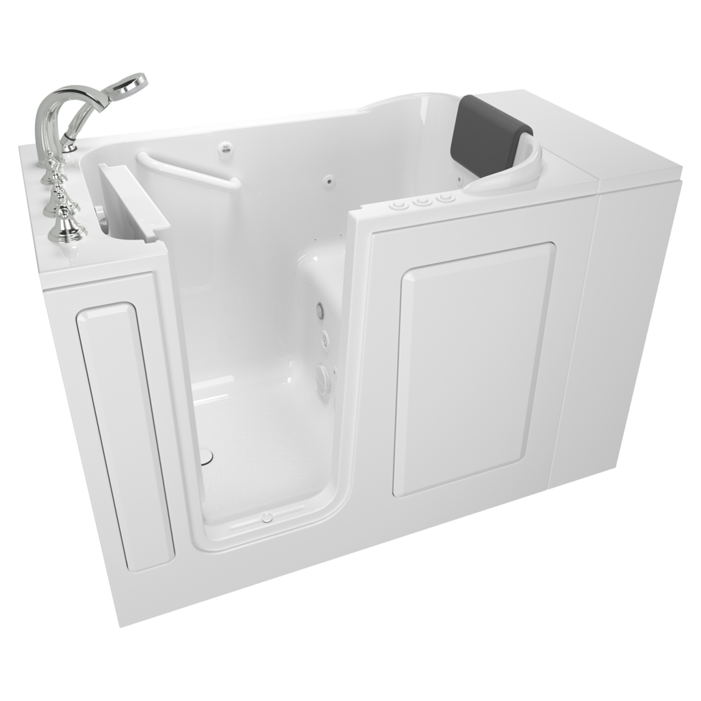 Baignoire à porte de 28 x 48 pouces avec systèmes combinés de spa à air et de à remous, série gelcoat de première qualité - Vidange à droite avec robinet